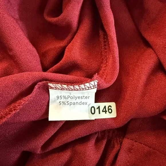 Nagoo Women’s Burgundy Red Ruffled Wrap Dress Size S - Picture 13 of 13